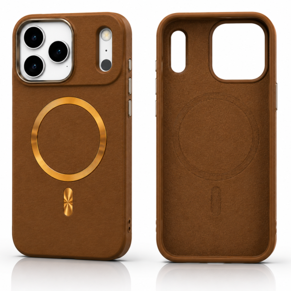 MagSafe Leather Case for iPhone 17 Pro Max – Gold – alternate view
