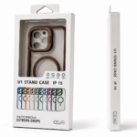 Magnetic Stand Case for iPhone 15 – Brown – alternate view