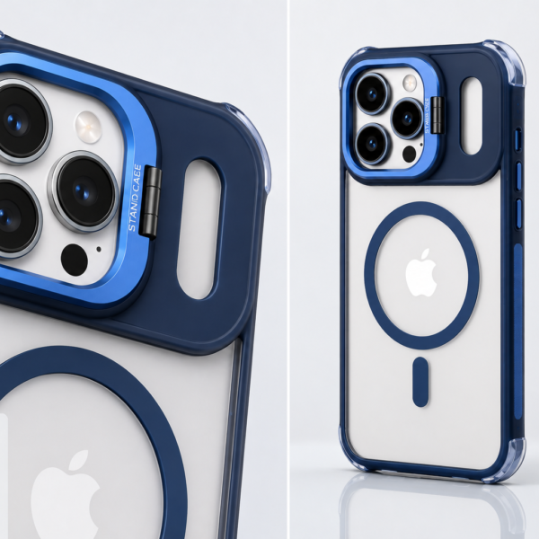 Magnetic Stand Case for iPhone 17 Pro Max – Blue – alternate view